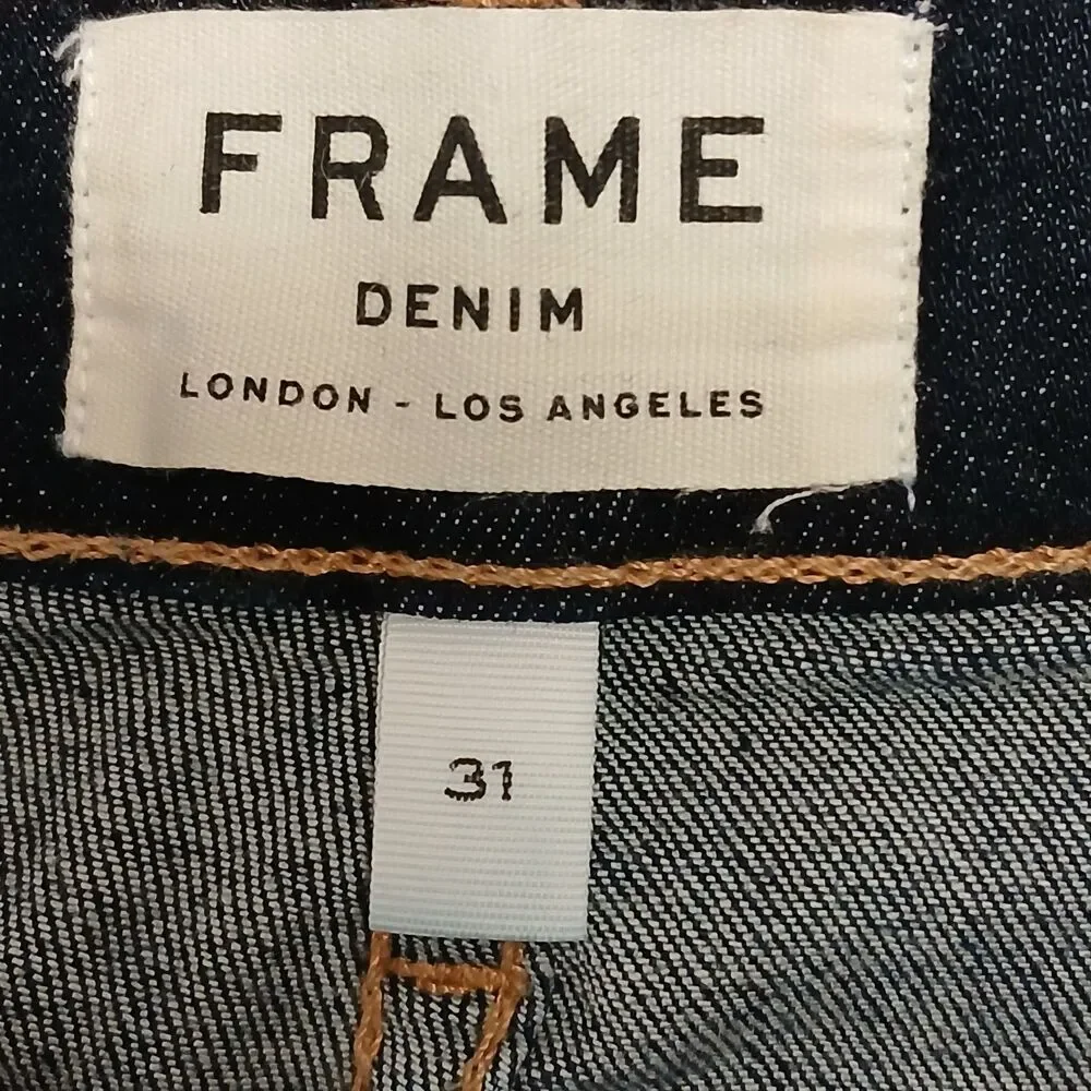 FRAME Le High Skinny Crop Jeans Womens Blue Dark Wash High Rise Stretch Dame 31